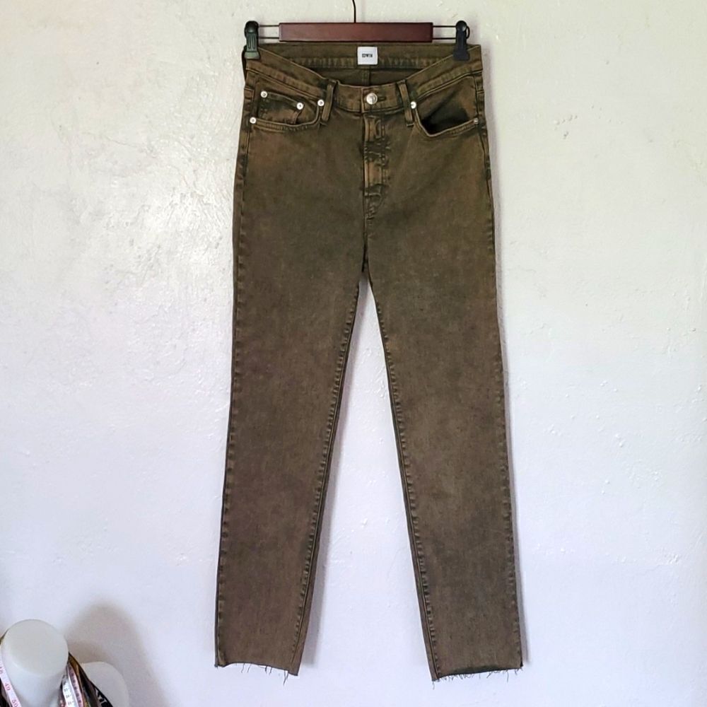 Anthropologie EdwinâBree Jeans in Green Stonewash Sizeâ29 - Picture 1 of 12